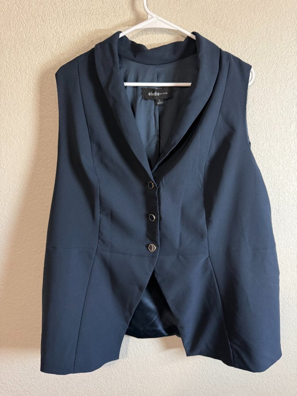 Studio by Torrid Women's Navy Blue Tailored Blazer Vest Size 1 / L